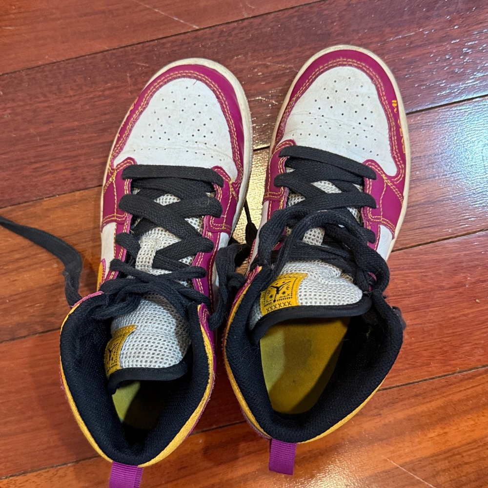 Nike Air Jordan Kids Sneakers - White, Pink, Black, Yellow